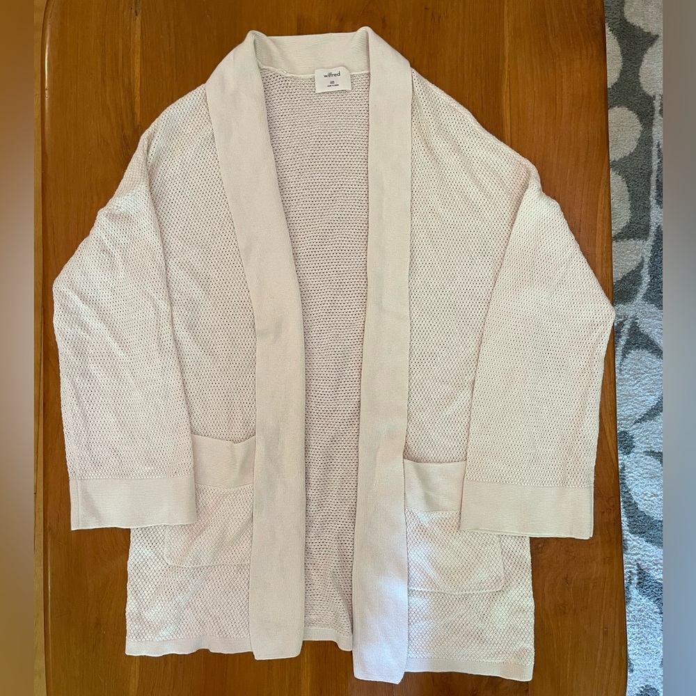 Aritzia Wilfred XXS cardigan cream White color Cotton, Silk cashmere Open-Front